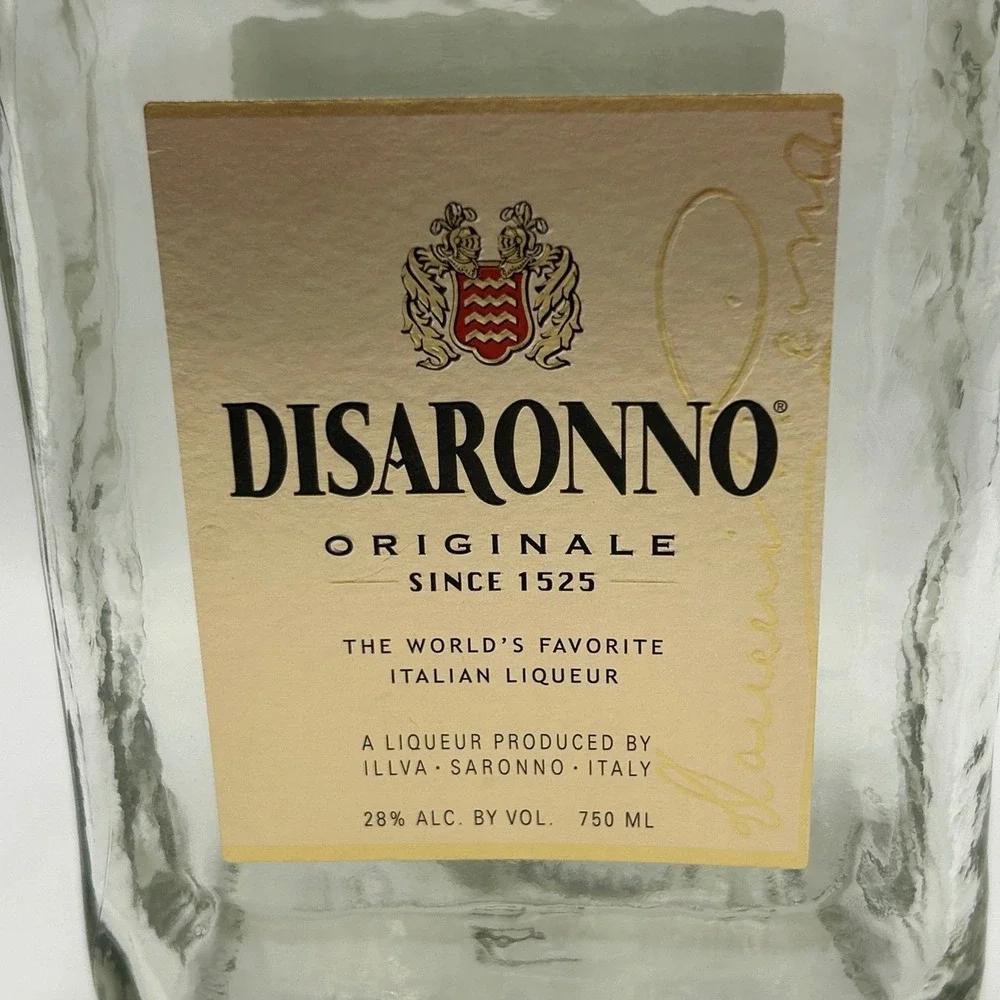 Disaronno Originale Italian Liqueur Empty Glass Bottle 750ml Decorative Craft